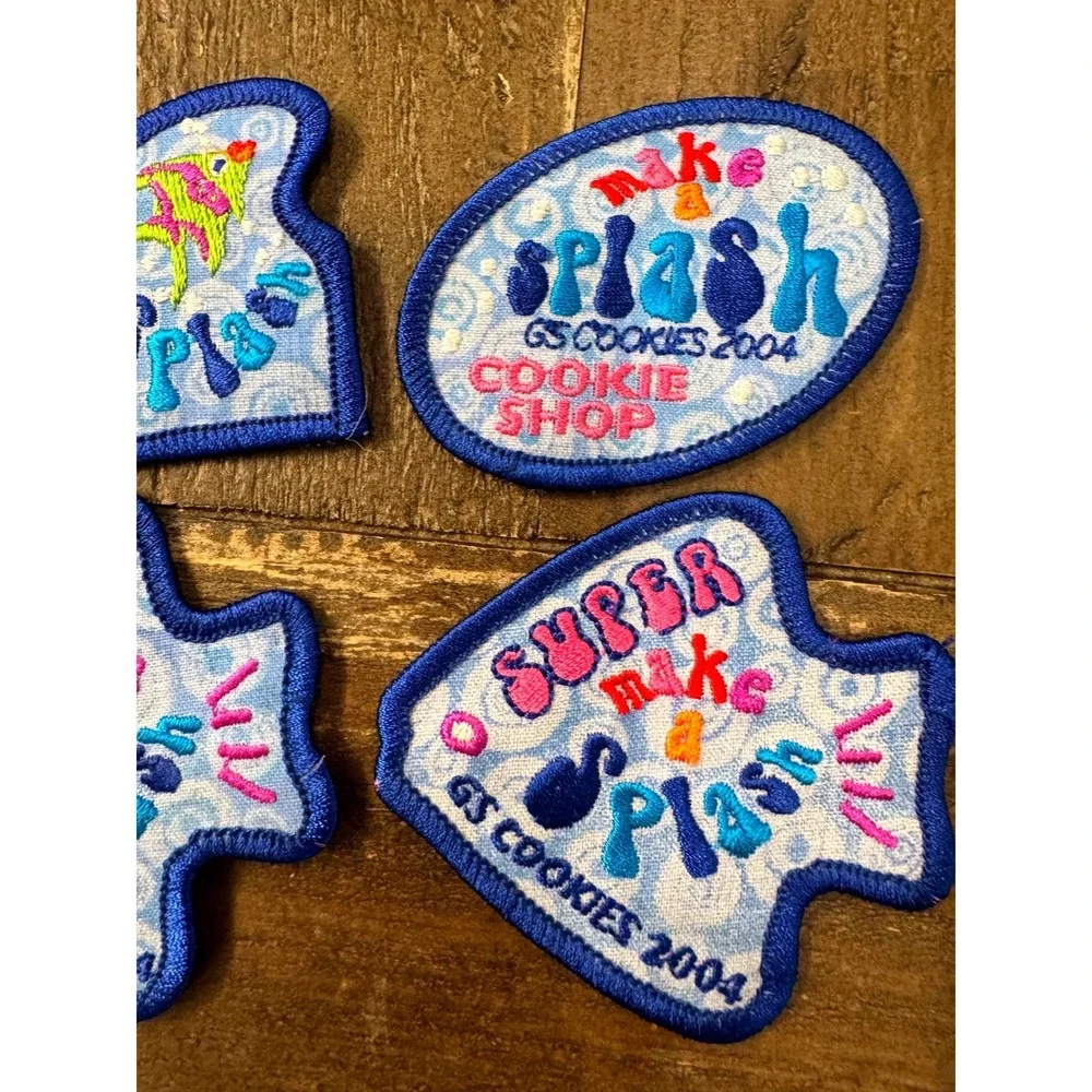 Girl Scouts 2004 Make a Splash Cookie Program Patch Lot of 4 GSUSA